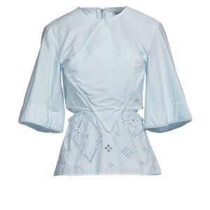 Brand new GANNI eyelet top in sky blue